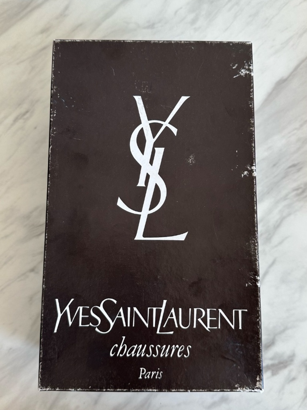 Vintage YSL Grey Snakeskin-Style Leather Pumps 9.5N w/ Original Box - Picture 9 of 10